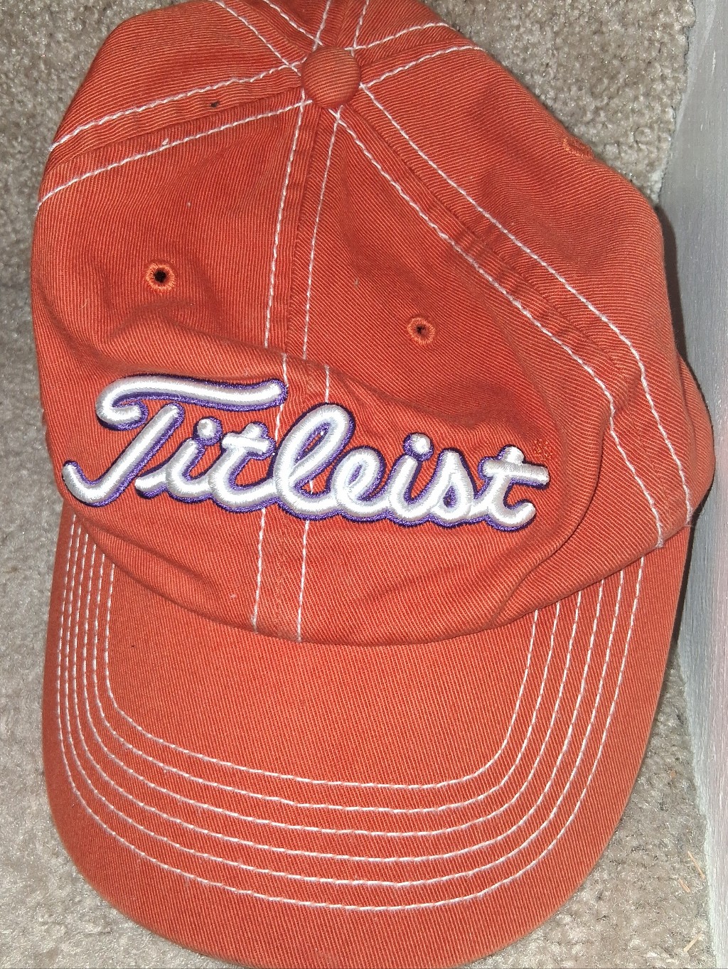 Titleist Clemson Tigers Strap Back Orange Ncaa Twins Enterprise Golfer Hat Vtg..